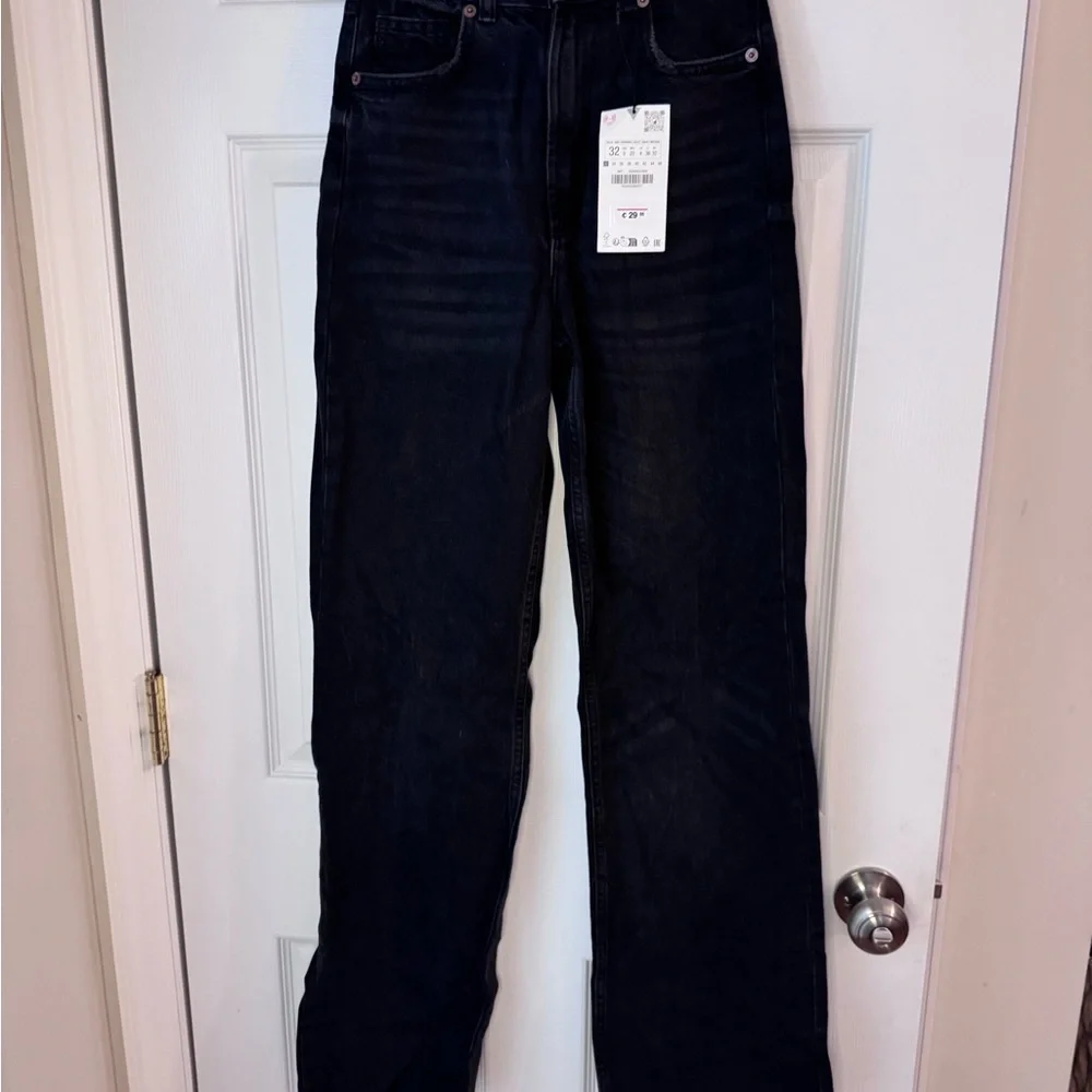 Zara Women’s Wide Leg Black Jeans - Picture 2 of 7